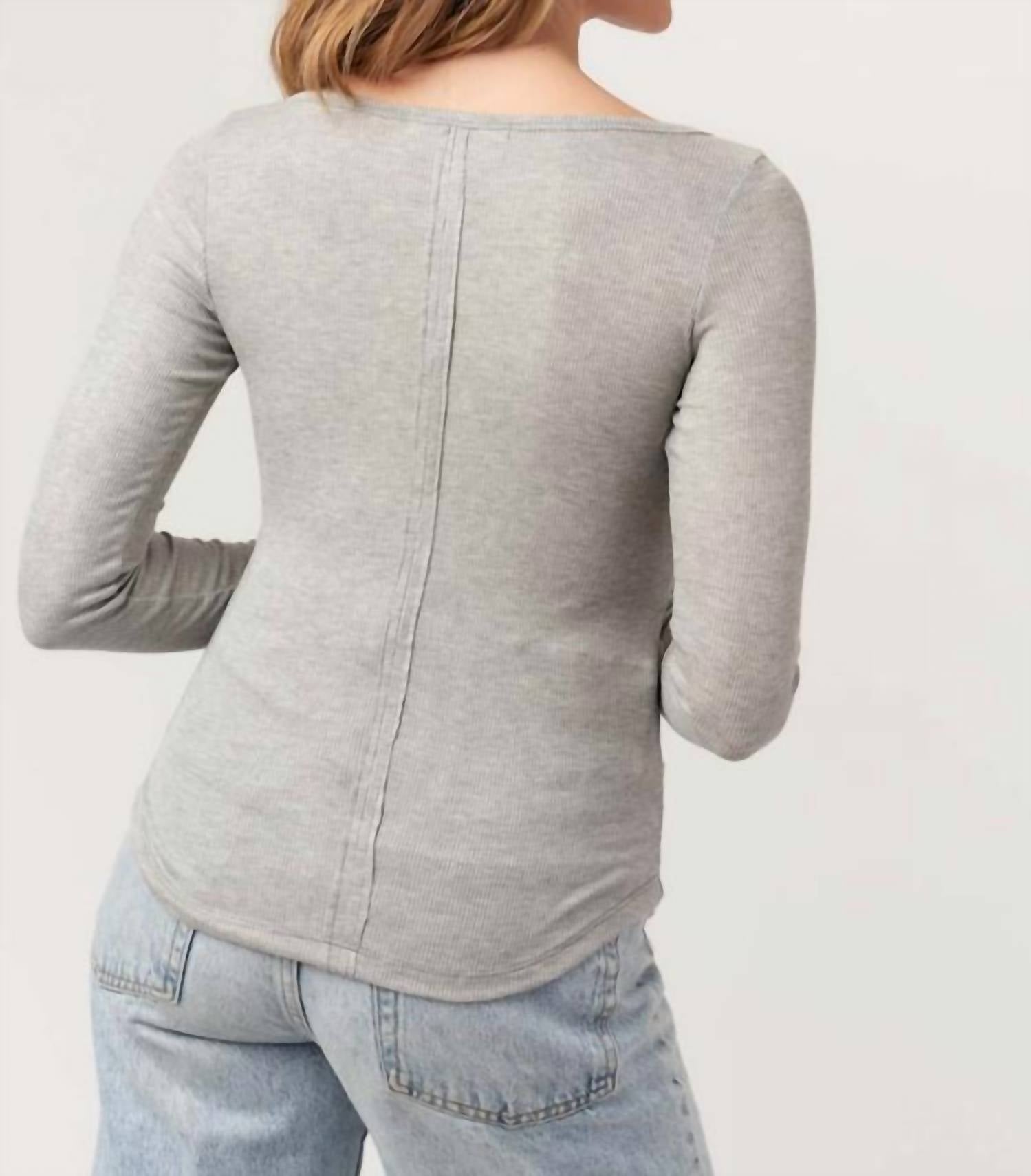 Project Social T - Yoko Seamed Boatneck Rib Longsleeve Top