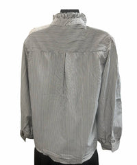 Vivid - Women's Stripe Ruffle Blouse