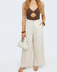 Heyson - High Rise Wide Leglinen Trousers