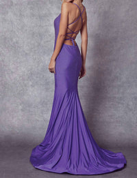 Juliet - Stone Accented Long Mermaid Prom Evening Gown - Plus