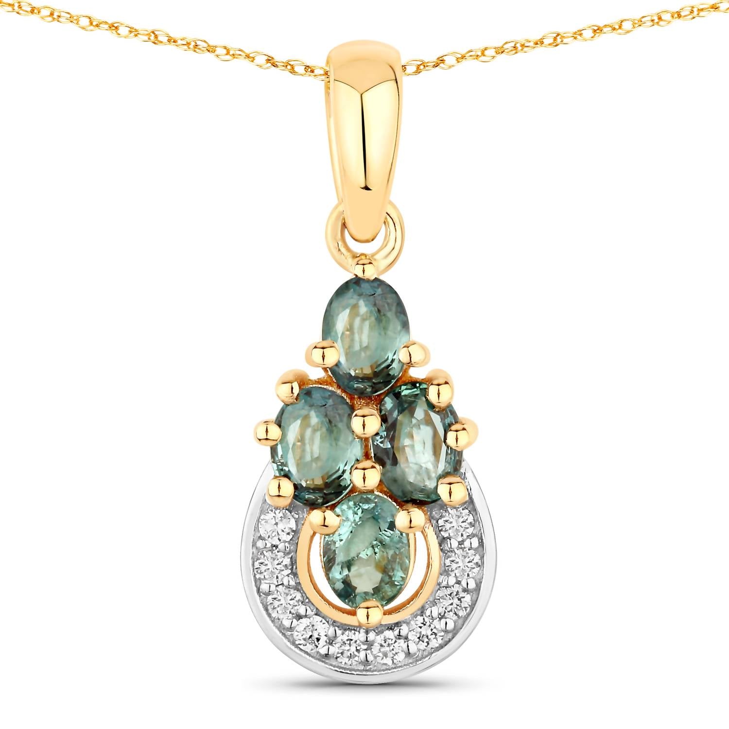 Diana M Jewels Women's Natural Alexandrite Oval Pendant Necklace (0.63 Ct) - Delicate in 18k yellow gold - women's jewelry - detail view