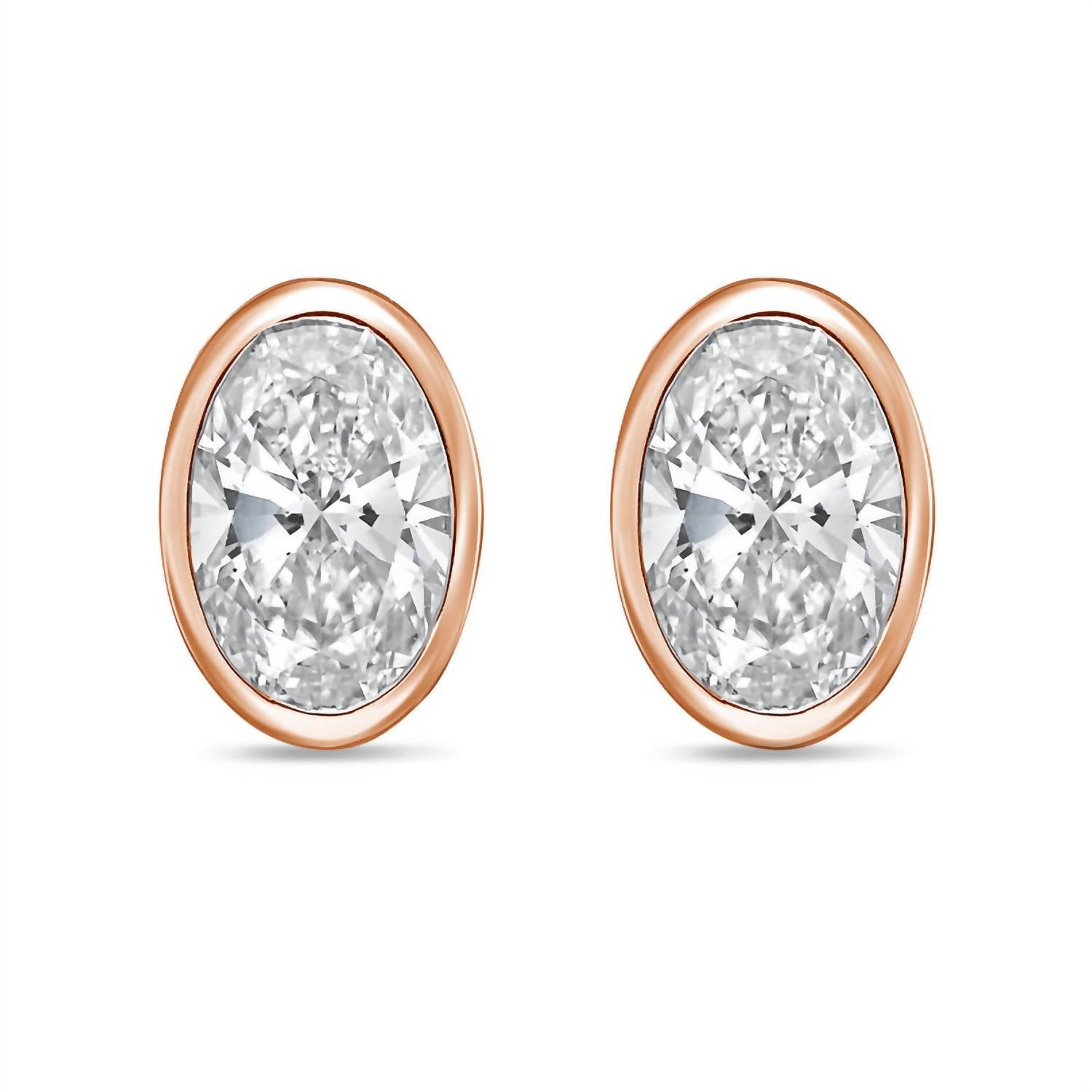 Diana M Jewels - Women's Oval Lab-grown Diamond Stud Earrings (9.00 Tcw) - Elegant Plus