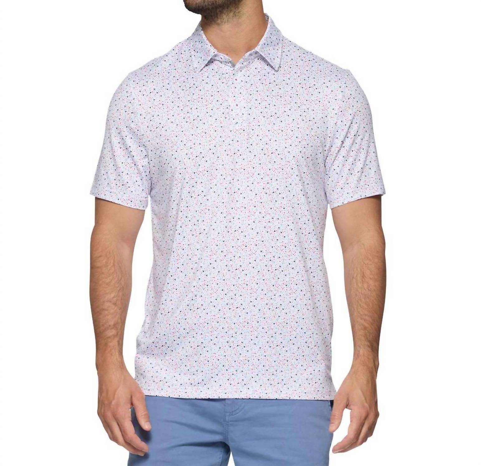 Flags & Anthem - Scofield Short Sleeve Americana Martini Print Performance Polo