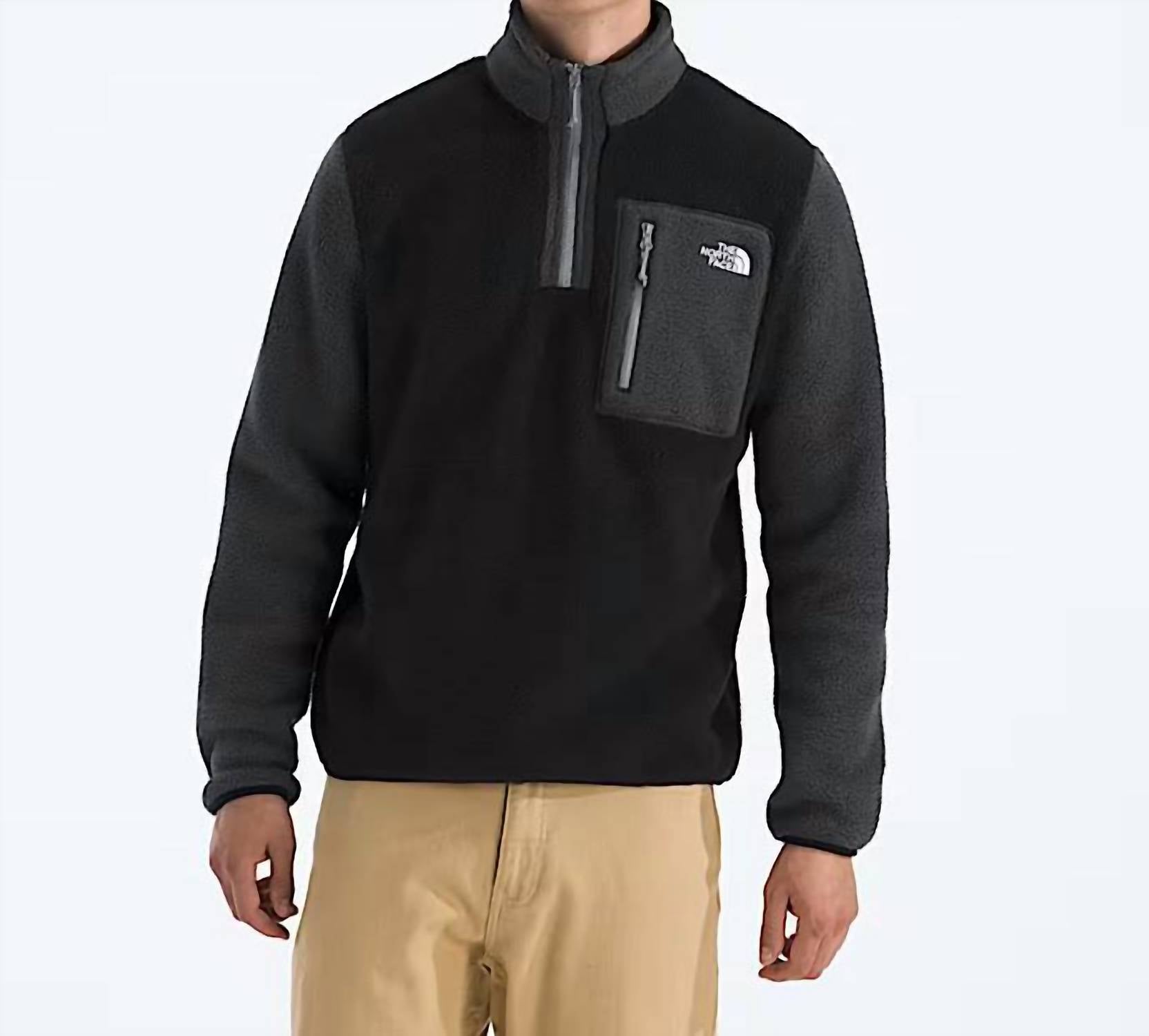 THE NORTH FACE Yumiori Quarter Zip Jacket in black asphalt grey monument grey - women's top