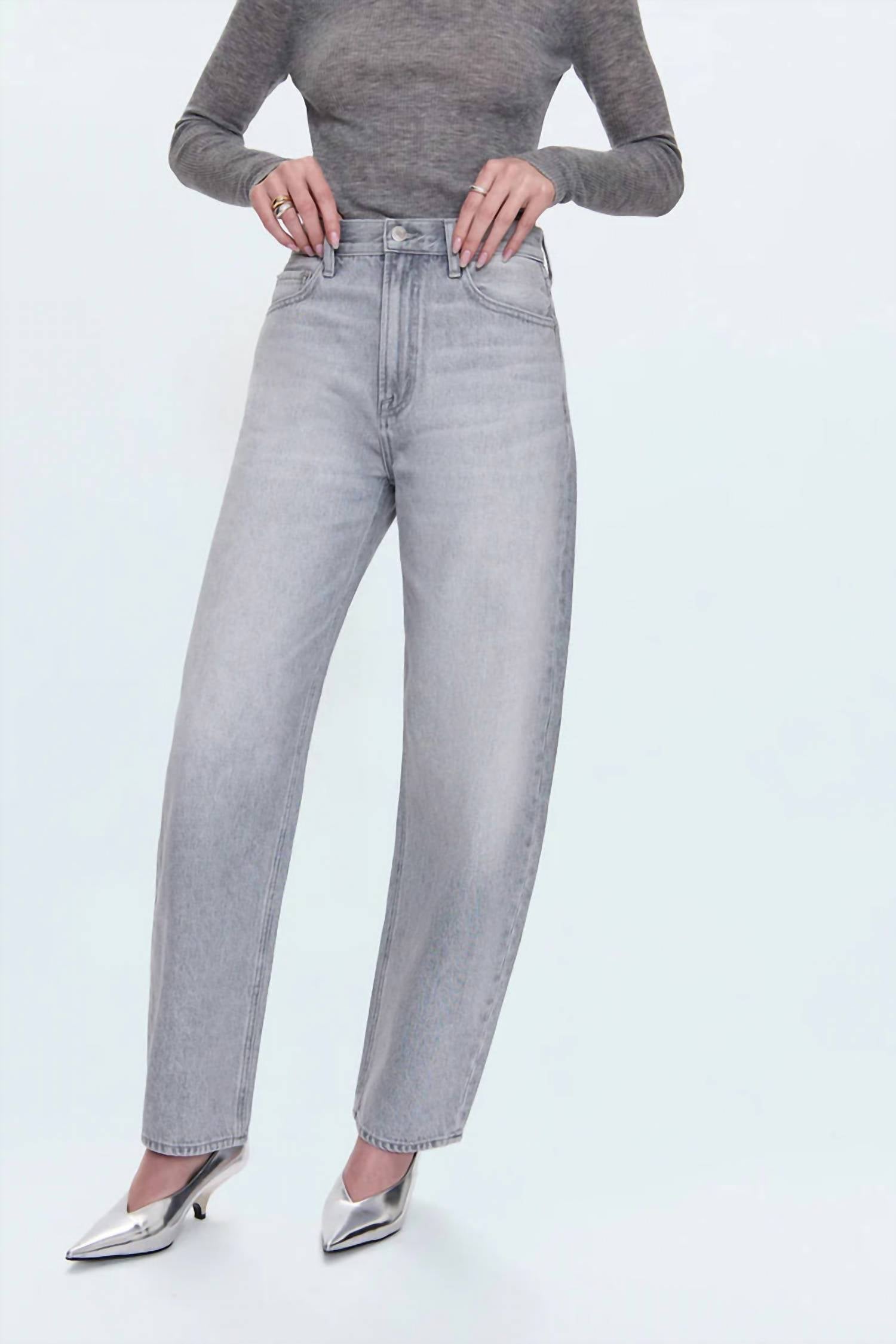 PISTOLA Wes High Rise Barrel Jeans in engima - women's jeans - detail view