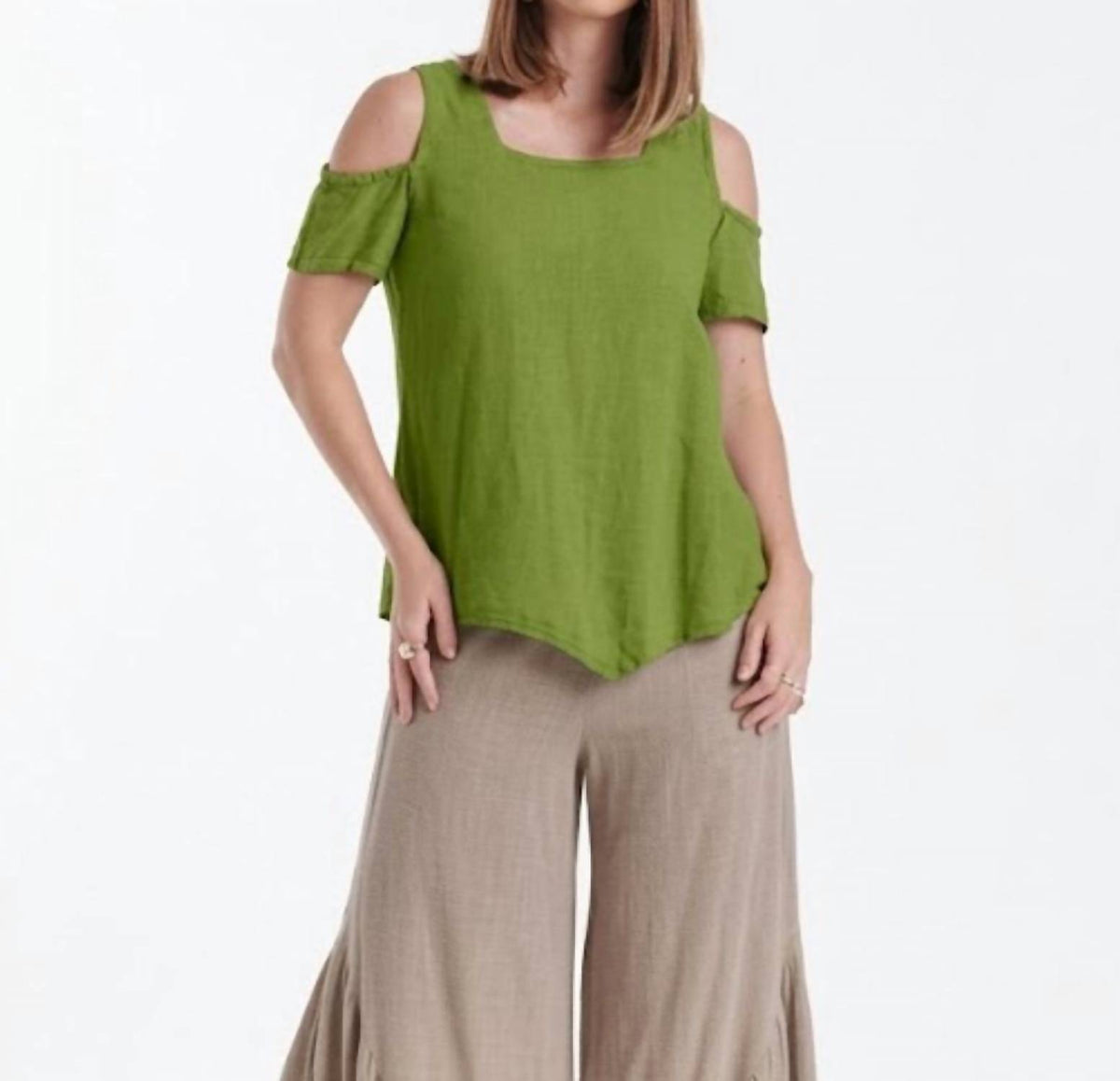 Oh My Gauze! Dana Cotton Top in matcha - women's blouse - detail view