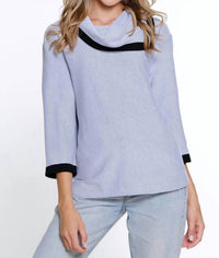 Multiples - Drop Shoulder Cowl Collar Top