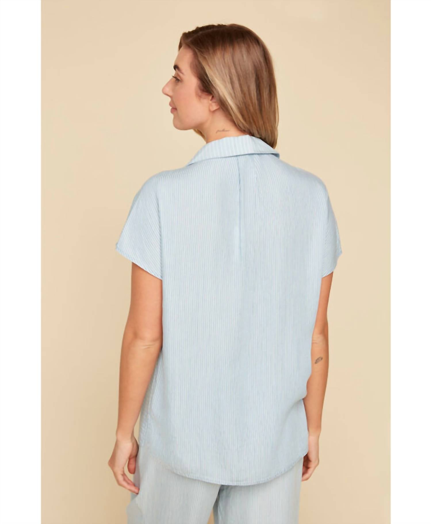 Renuar - Striped Button Down Blouse