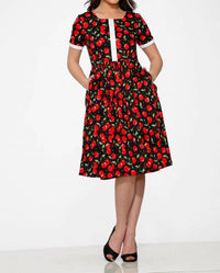Orchid Bloom - Short Sleeve Cherry Dress