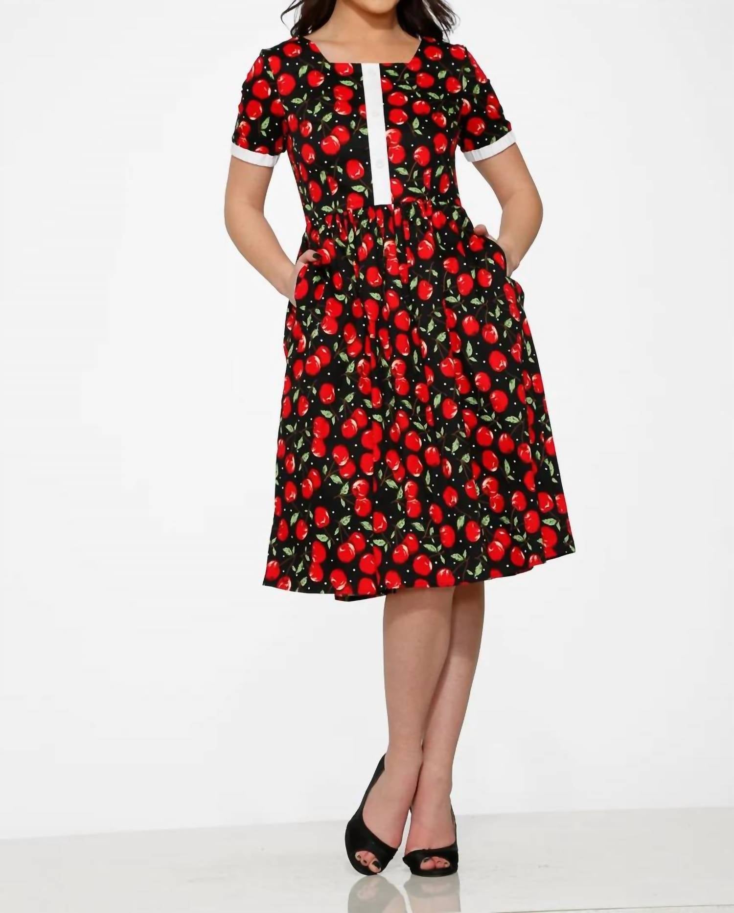 Orchid Bloom - Short Sleeve Cherry Dress