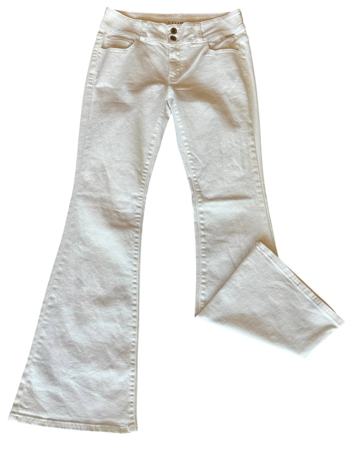 Cello - Women's Two Button Mid-rise Flare Jeans