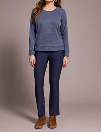 Tribal - Textured Knit Crew Neck Top