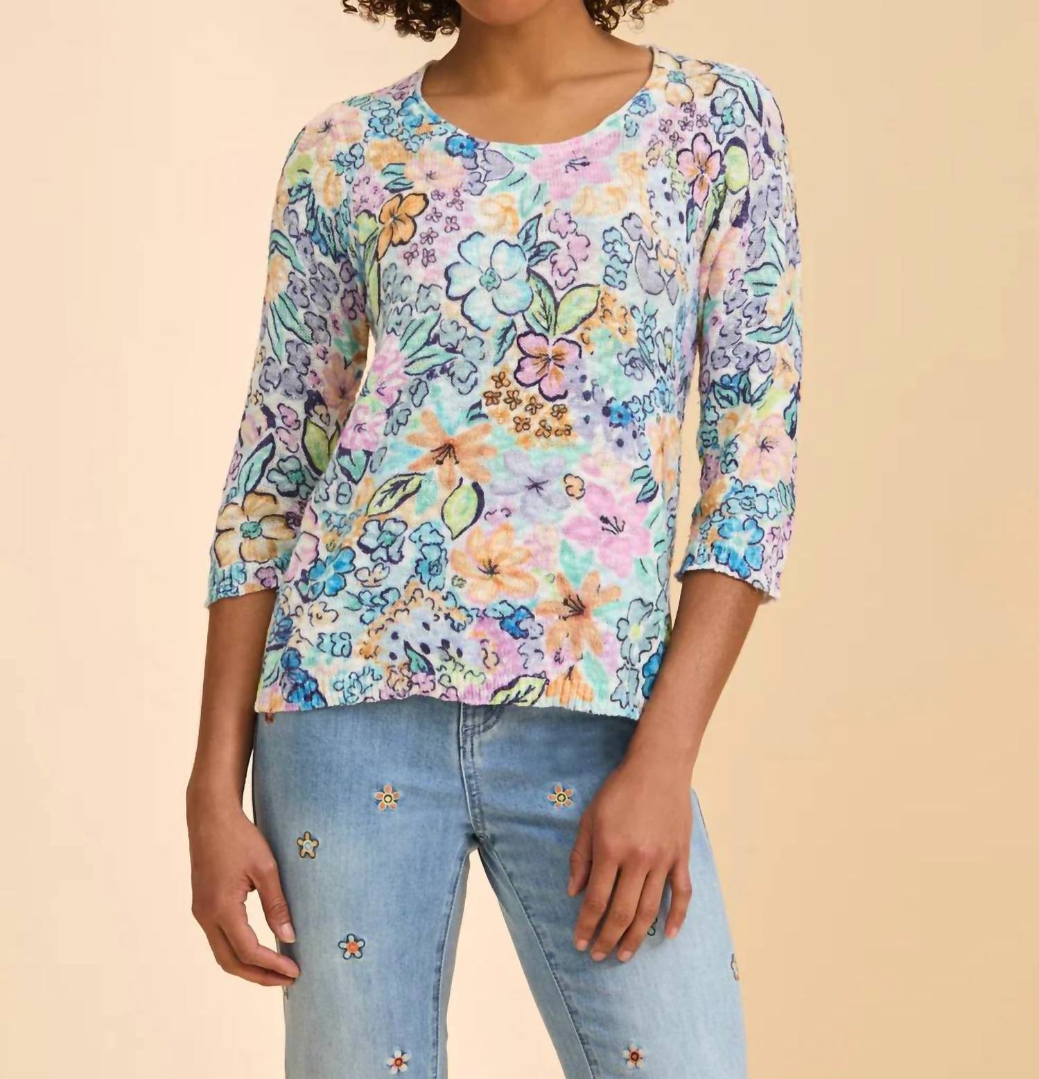 Fdj - Ambush Floral Scoop Print Sweater
