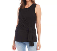 Karen Kane Bevin Side Drape Top in black - women's tank top