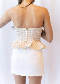 Olivaceous - Noelle Peplum Strapless Top
