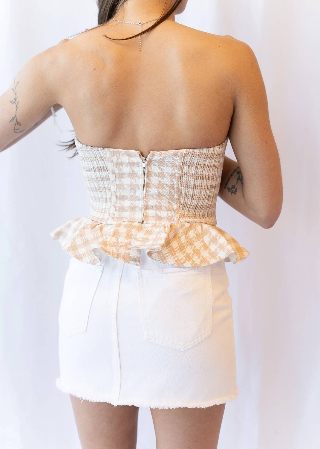 Olivaceous - Noelle Peplum Strapless Top