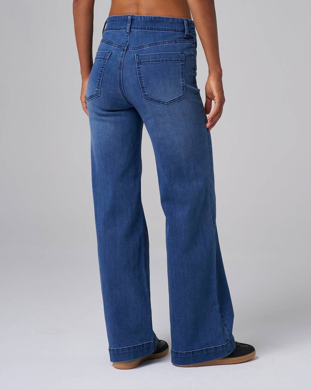 Franne Golde Effortless Wide Leg Jeans in classic wash - women's jeans - view 4