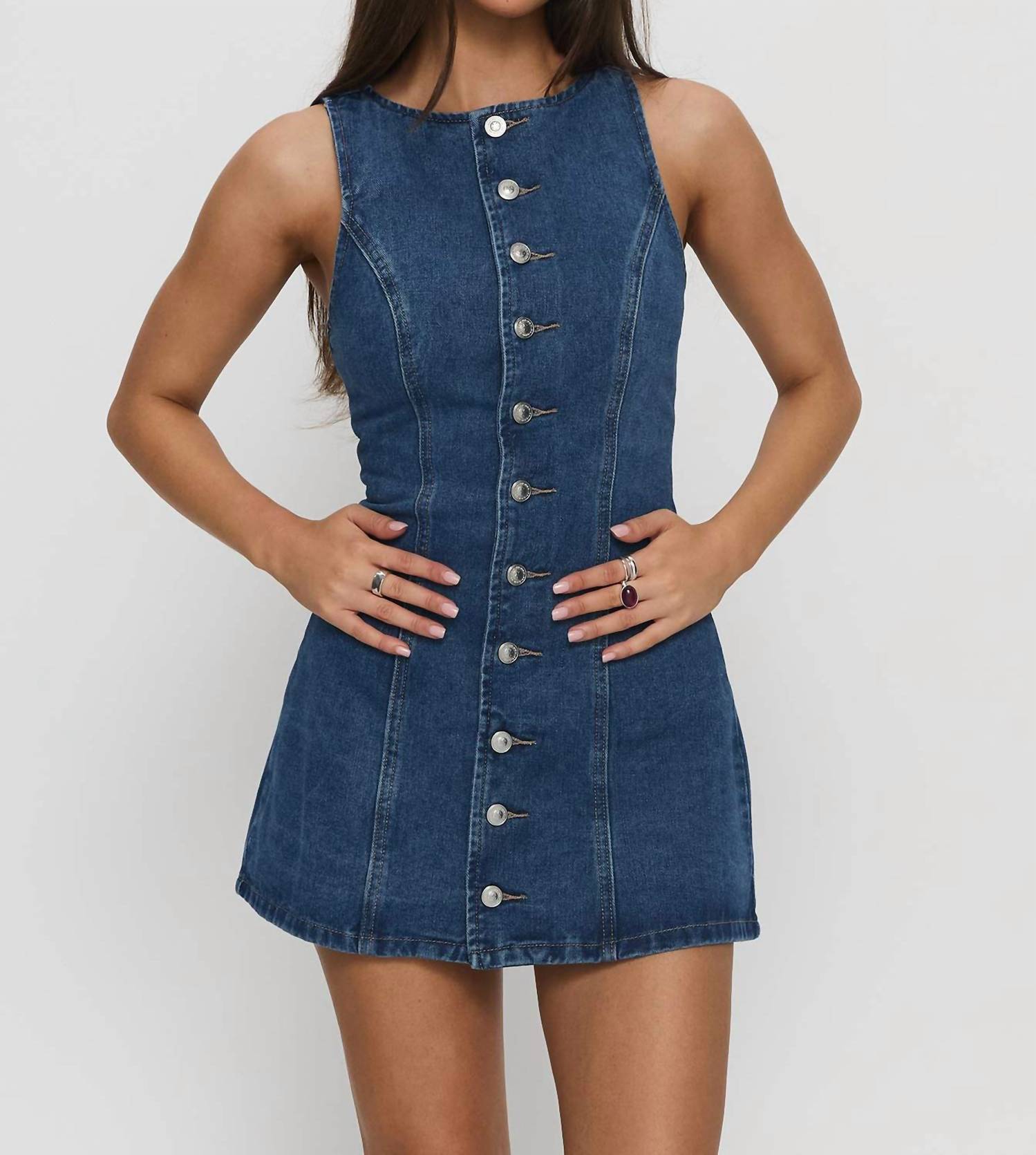 Sky To Moon - Yumiko Denim Skirted Romper
