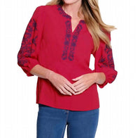 Multiples - Cherry Blossom Embroidered Blouse