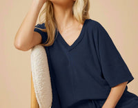 Softies - Terry Relaxed V-neck With Short Set