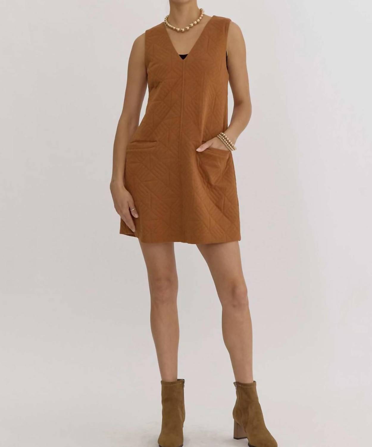 Entro - Women's Button Quilted Dress