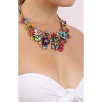 Eye Candy Los Angeles - Women's Amata Floral Crystal Statement Necklace