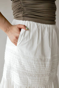 Le Lis - Slow Living Eyelet Tiered Maxi Skirt With Pockets