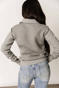 Ampersand Ave - Quilted Half-zip Pullover Sweatshirt