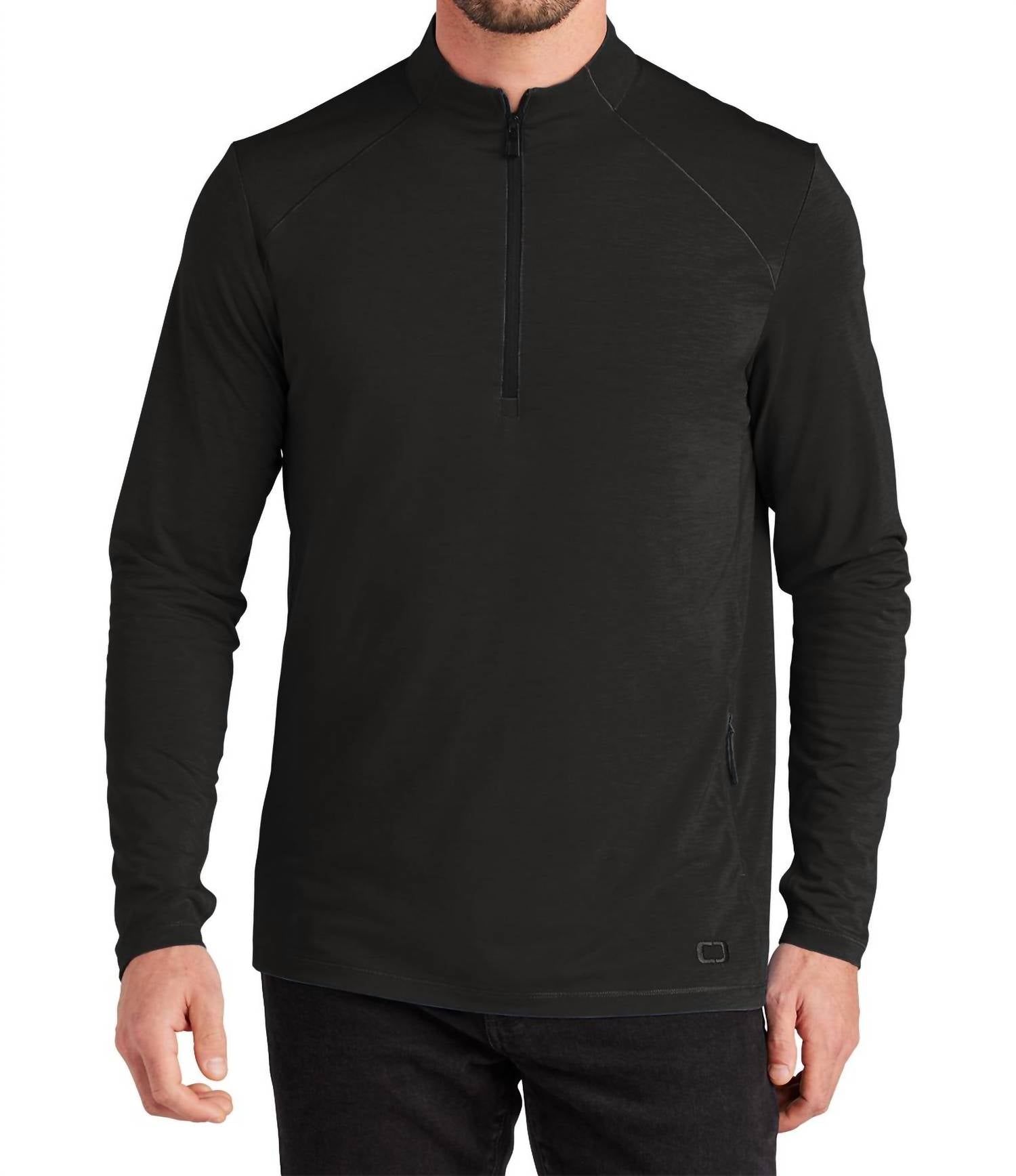 OGIO Men's Motion Zip Top in blacktop - men's sweater