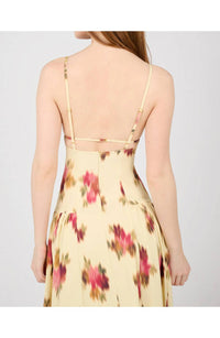 We Wore What - Blurred Floral Flare Panel Midi Dress