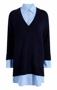 Cinq A Sept - Deep V Remie Stripe Santina Dress