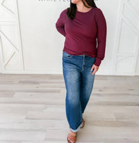 Risen - High Rise Crop Mild Barrel Jeans