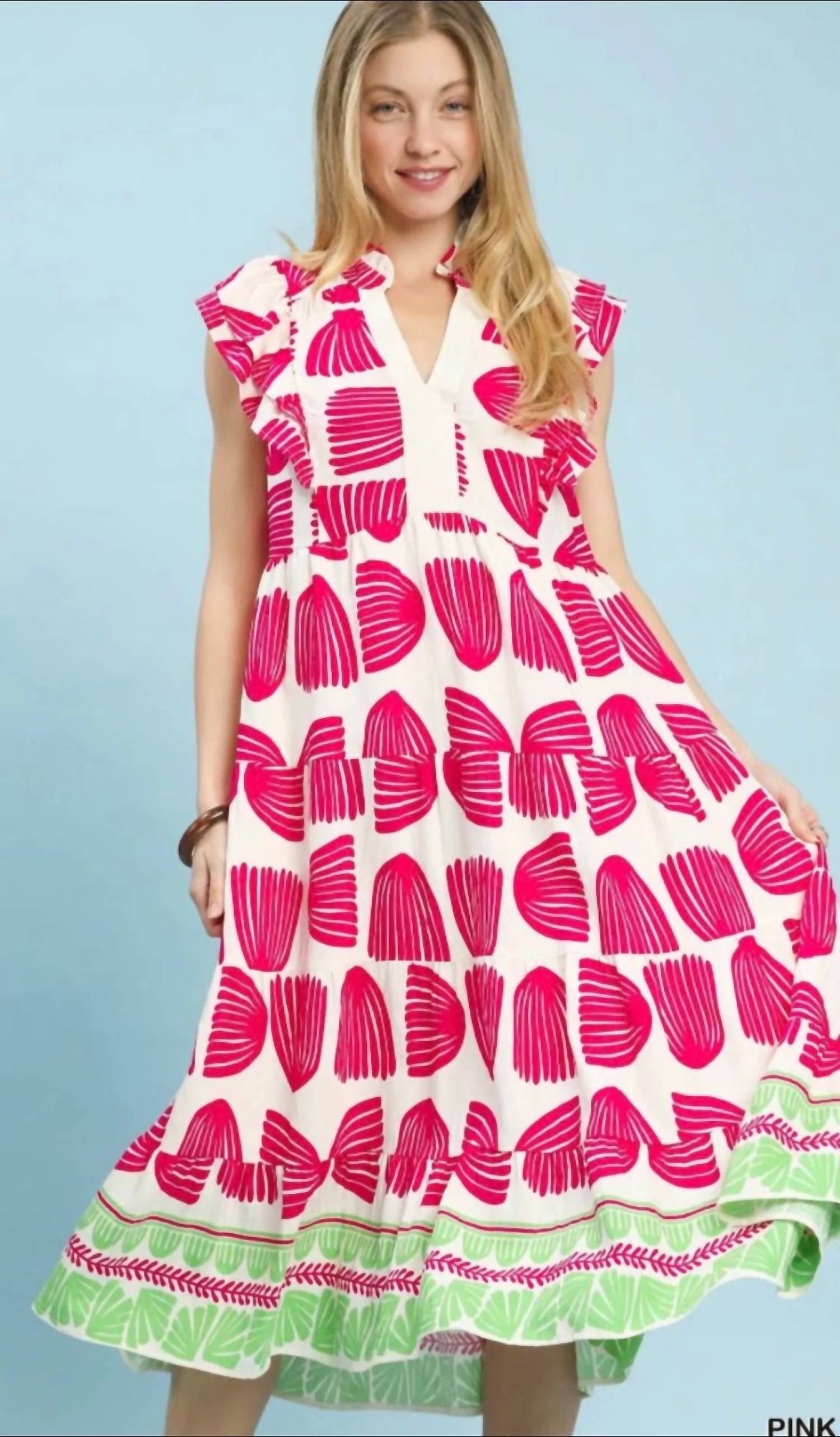 Umgee - Bottom Ruffle Midi Dress