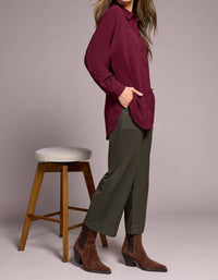 Tribal - Stretch Woven Flowy Raglan Sleeve Shirt