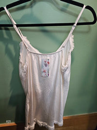 Made In Italy - Women's Silk Cami With Fringe