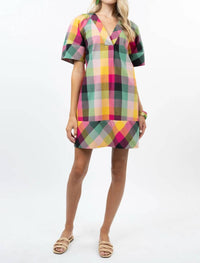 Uncle Frank - Checked Shift Mini Dress