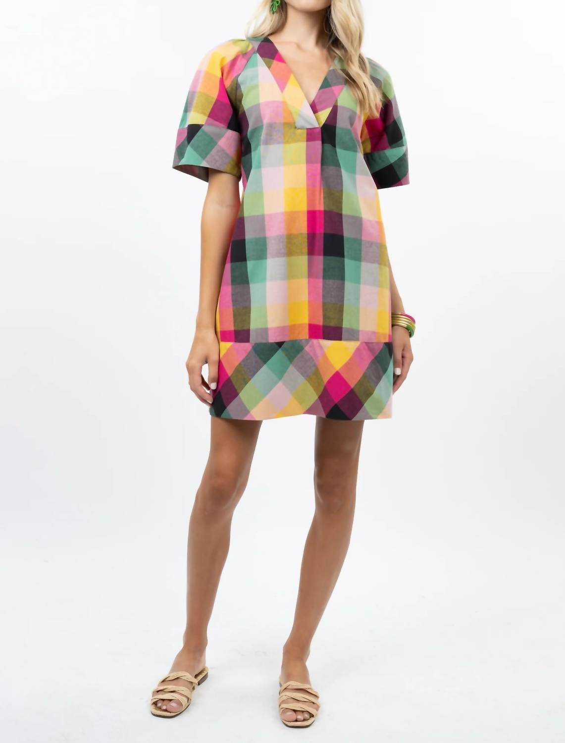 Uncle Frank - Checked Shift Mini Dress