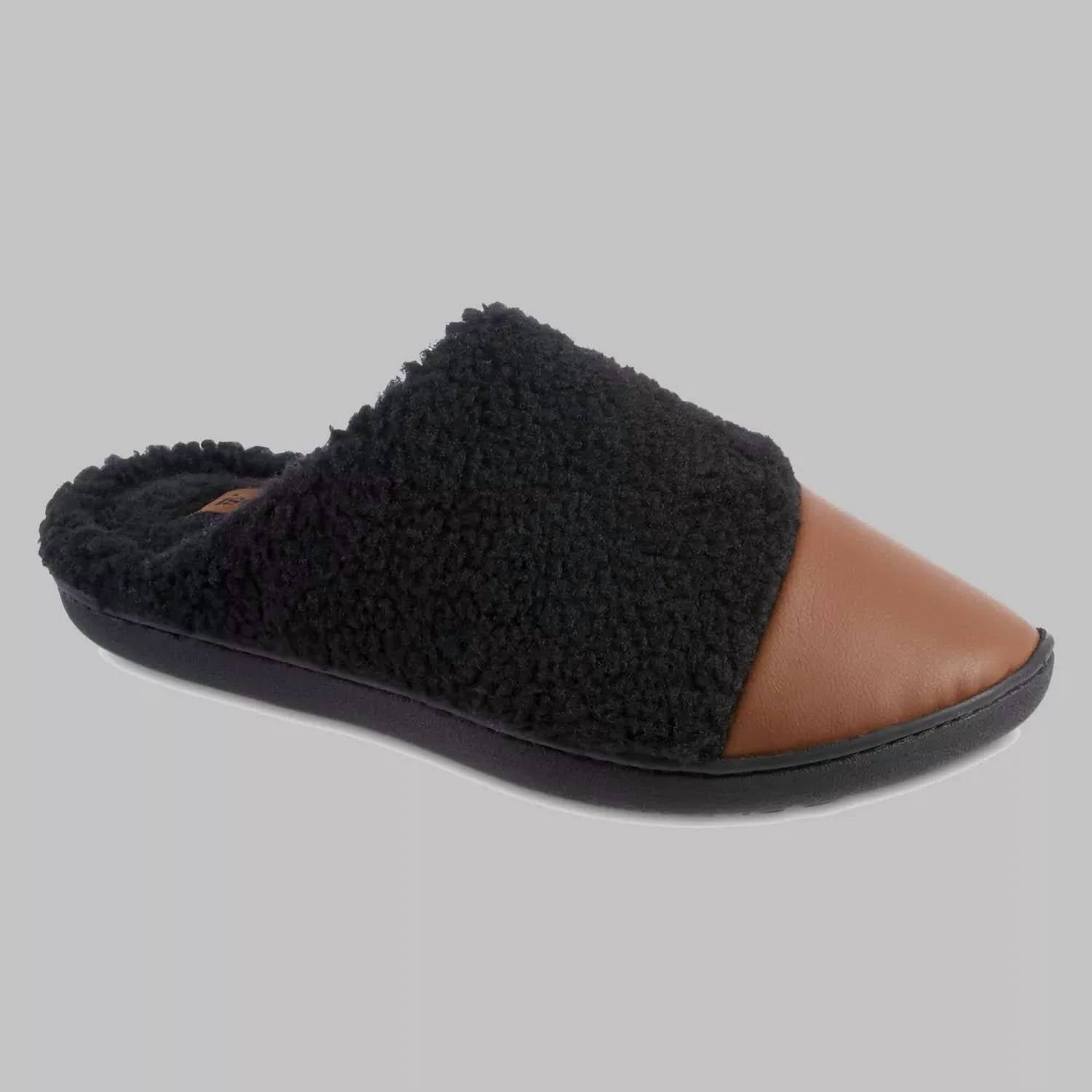 Isotoner - Women's Tinsley Synthetic Leather & Berger Clog Slippers