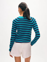 White + Warren - Cashmere Striped Sweatshirt