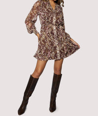 LOST + WANDER Lover's Waltz Mini Dress in brown - women's dress