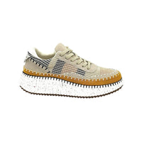 Renato Garini Women's Alexis Patchwork Sneaker in mustard beige - women's sneaker