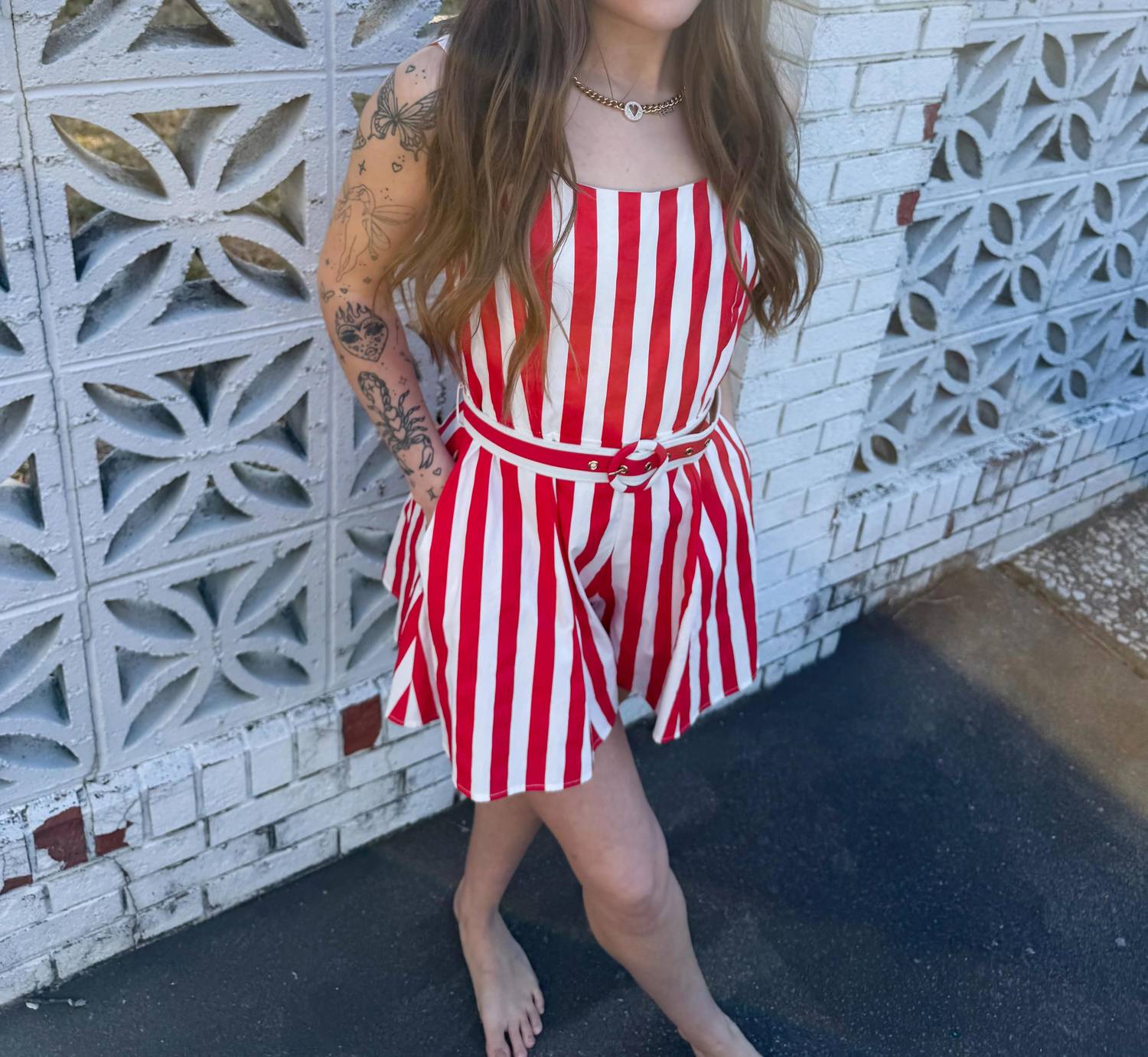 Prosperina - Stripe Alessandra Romper