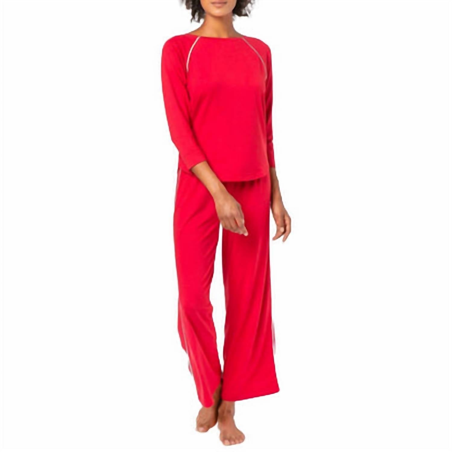 Lilla P Women's Sleeve Sleepwear Set in garnet - women's sleepwear