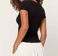 Project Social T - JULIE SCOOP NECK SWEATER RIB TEE