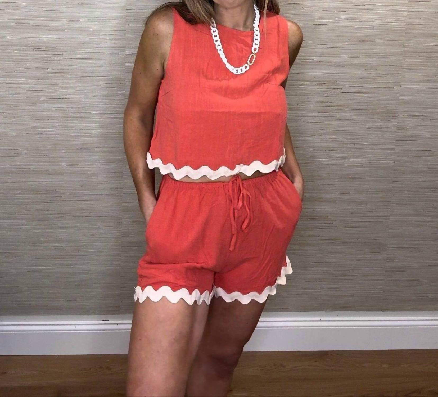 Anniewear - Ric Rac Trim Short Set