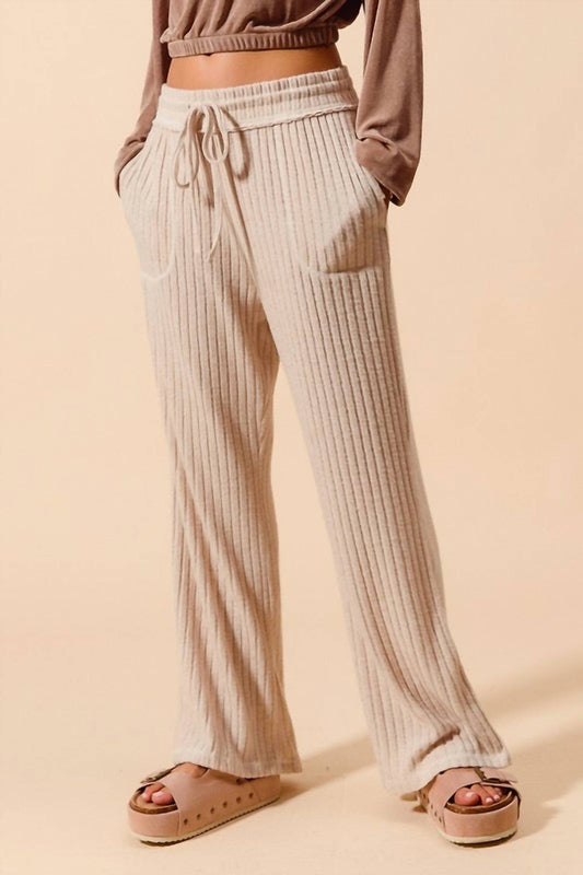 So Me - Women's Brushed Wide Rib Knit Pant