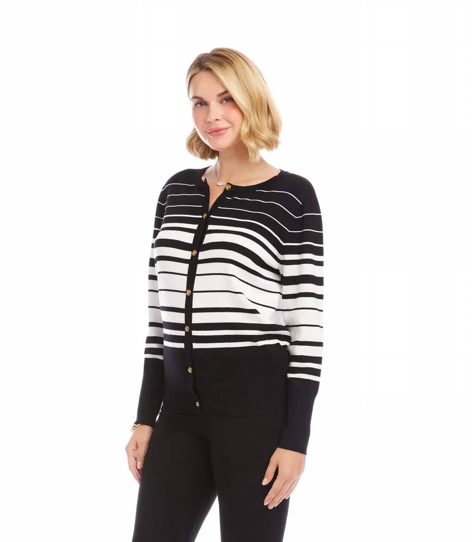 Karen Kane - Sutton Stripe Cardigan Sweater