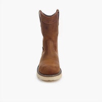 Georgia Boot Men's Core 37 Wedge Pull On Steel Toe Waterproof Work Boot in brown - men's boots - detail view