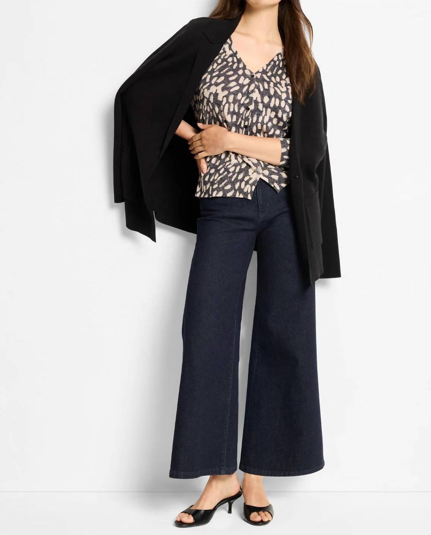 Nic + Zoe - Wild Dot Buttoned Up Sweater