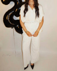 Mulla - Satin V Neck Top & Pants Set